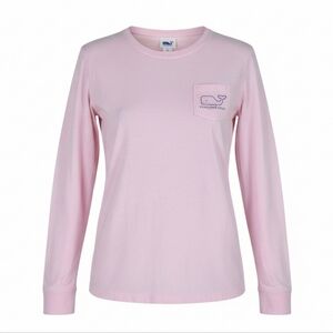 Vineyard Vines T Shirt Women S Pink Breast Cancer Awareness Whale Chest Pocket